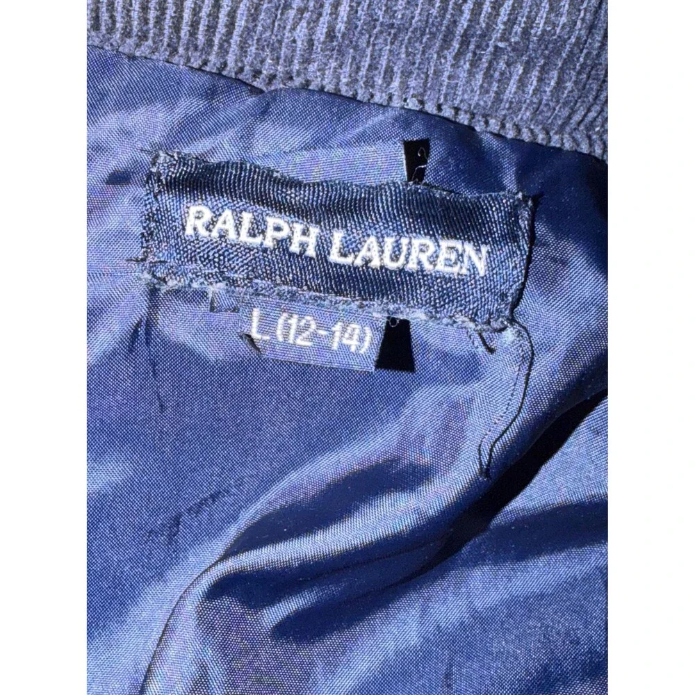 Ralph Lauren Girls Quilted Jacket Navy Blue Size Large 12-14 Youth Lightweight